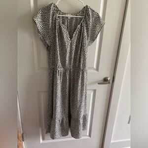 LOFT Neutral Colored Leopard Print Dress